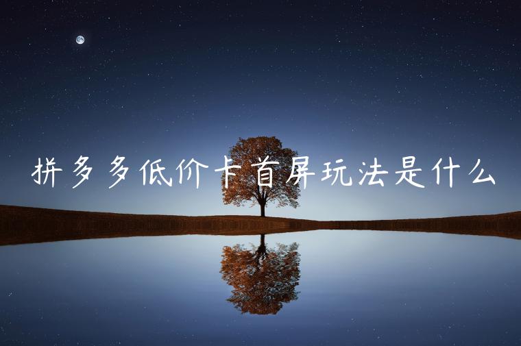 拼多多低價(jià)卡首屏玩法是什么